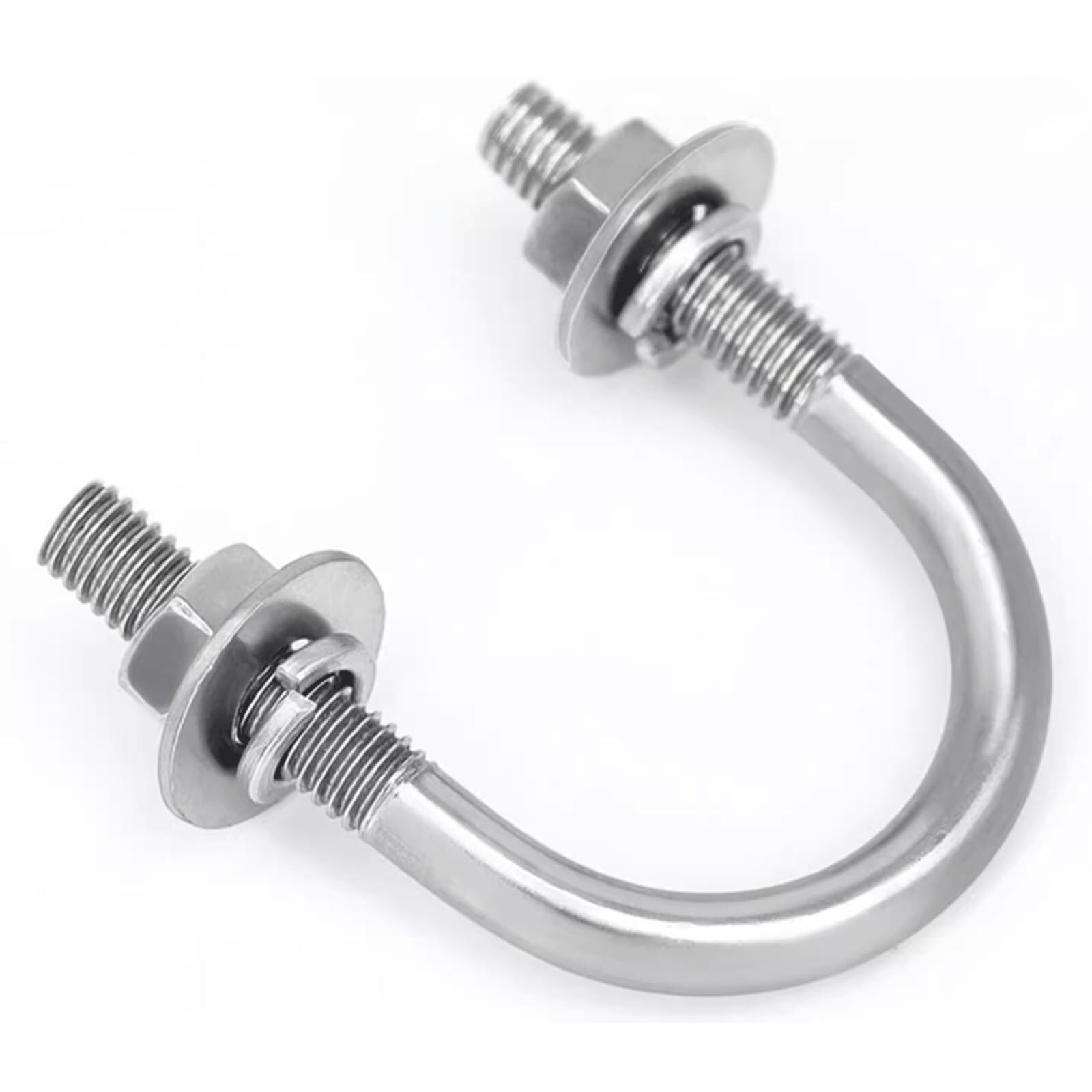 Cavallotti a U M6 (10-55mm) Inox con Dadi e Rondelle - Set da 9