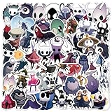 Hollow Knight Stickers for Kids 50PCS Hollow Knight Stickers,Hot Cartoon Game Vinyl Sticker for Water Bottle Laptop Phone Scrapbooking Journaling for Adults Teens for Party Supply Favor Decor