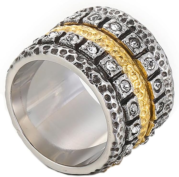 Anello unisex regolabile con chicchi di caffè Acciaio inossidabile Oro