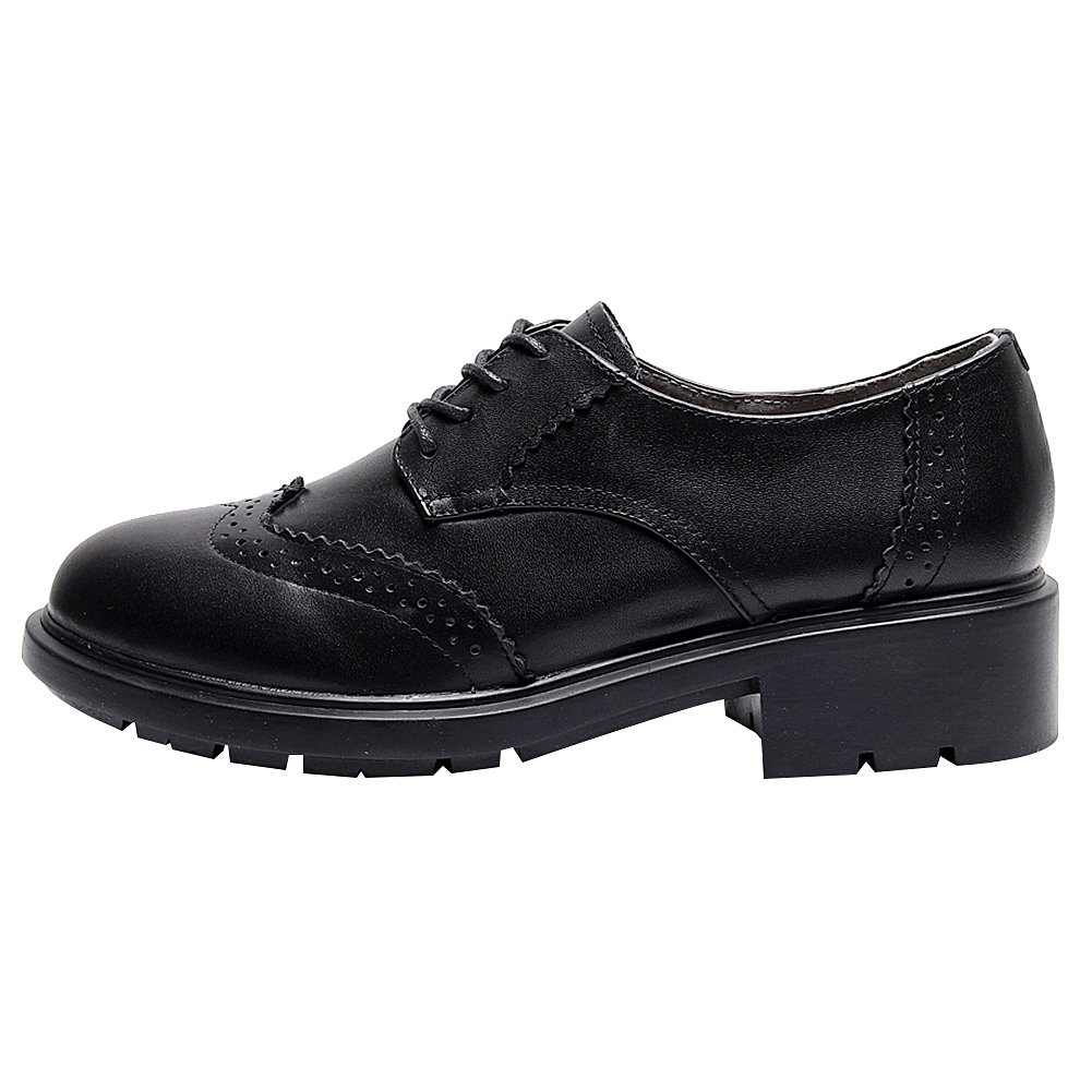 rismart Donna Rotonda Punta Abito Formale Pelle Scarpe Stringate Basse