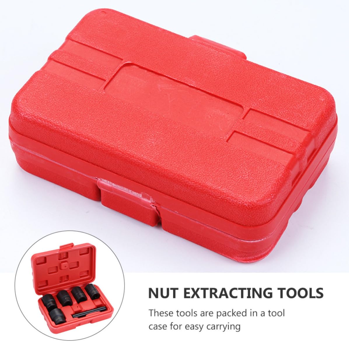 Extractores de Tuercas y Pernos Dañados y Estuche Resistente Juego de 6 de Acero Vanadio Funda Abs para Taller Mecánico