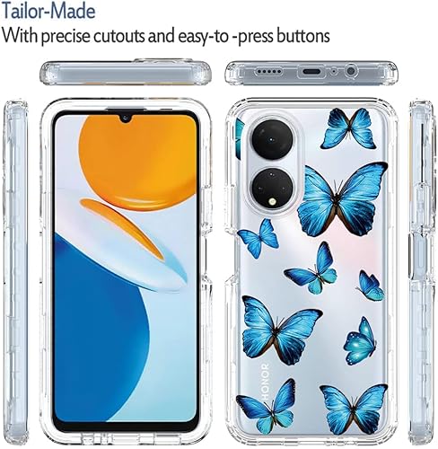 Miniatura 5 de sidande Funda para Honor X7 CMA-LX2 CMA-LX1 con protector de pantalla de vidrio templado funda protectora delgada de TPU floral transparente de
