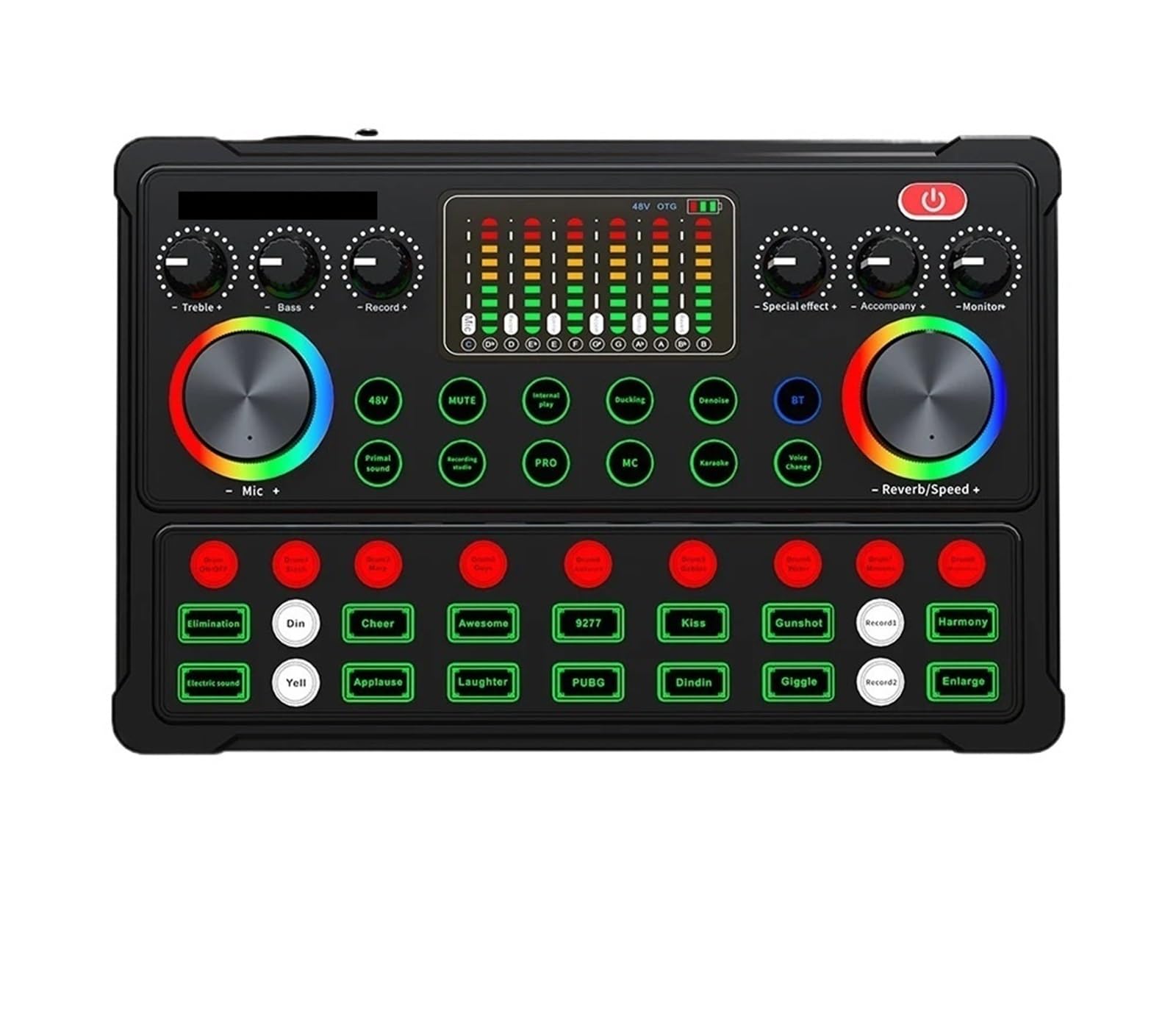 Professional Mixer Live Sound Card DJ Controller Equipment for Live Streaming Podcast Game Singing Record