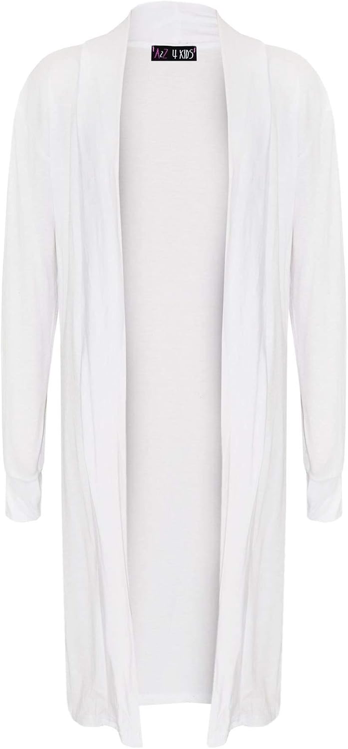 Kids Girls Long Sleeves Maxi Boyfriend Floaty Cardigan Ladies Open Front 5-13 Yr