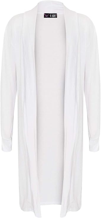 Kids Girls Long Sleeves Maxi Boyfriend Floaty Cardigan Ladies Open Front 5-13 Yr