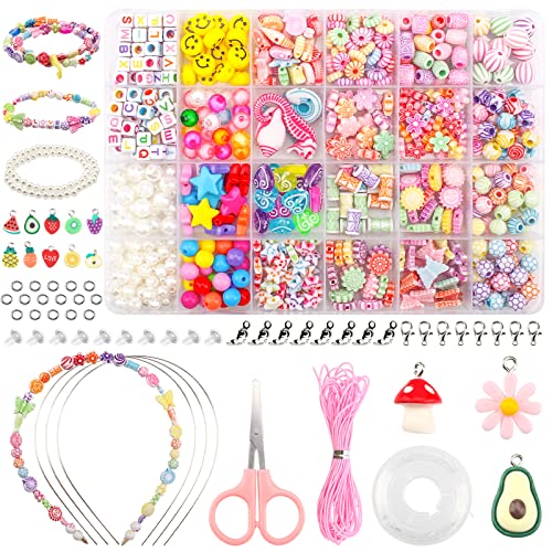 I LOVE MOM Bracelet Bricolage Perles Set,24 Formes kit de Bijoux et Perles pour Enfants,pour de Idée Fabrication,bagues,bandeaux,Cadeau de l'Avent,Anniversaire etc Cover