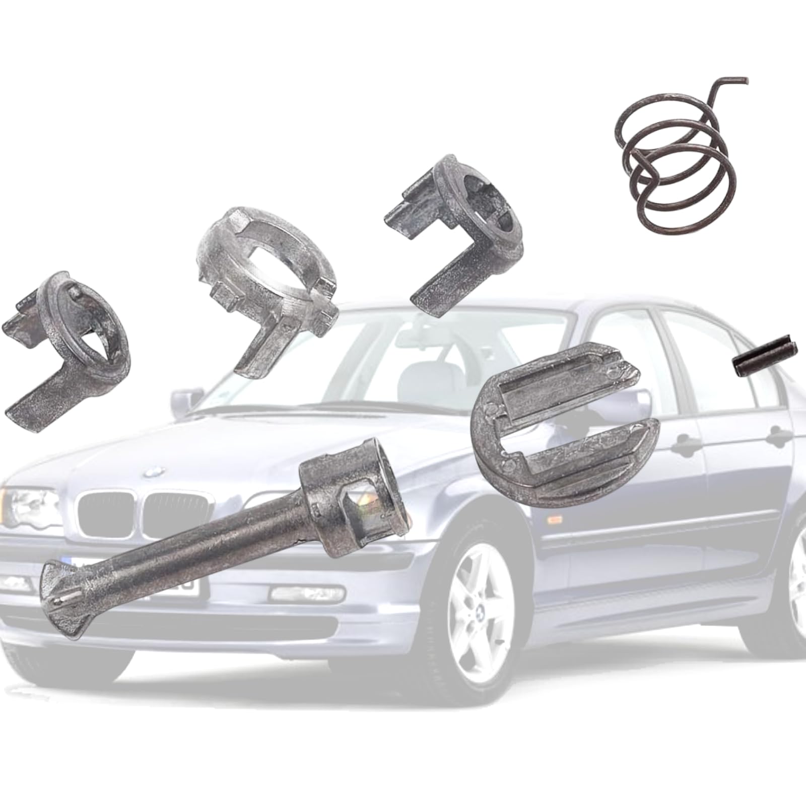 Twowinds - Cilindro Serratura Compatibile con BMW E46 Combi, Berlina, Coupé, Cabrio (1998-2005) - Porta Bloccaggio, Porta Esterna Anteriore Destra e Sinistra - 51218244050-45mm (lotto di 7 pezzi)
