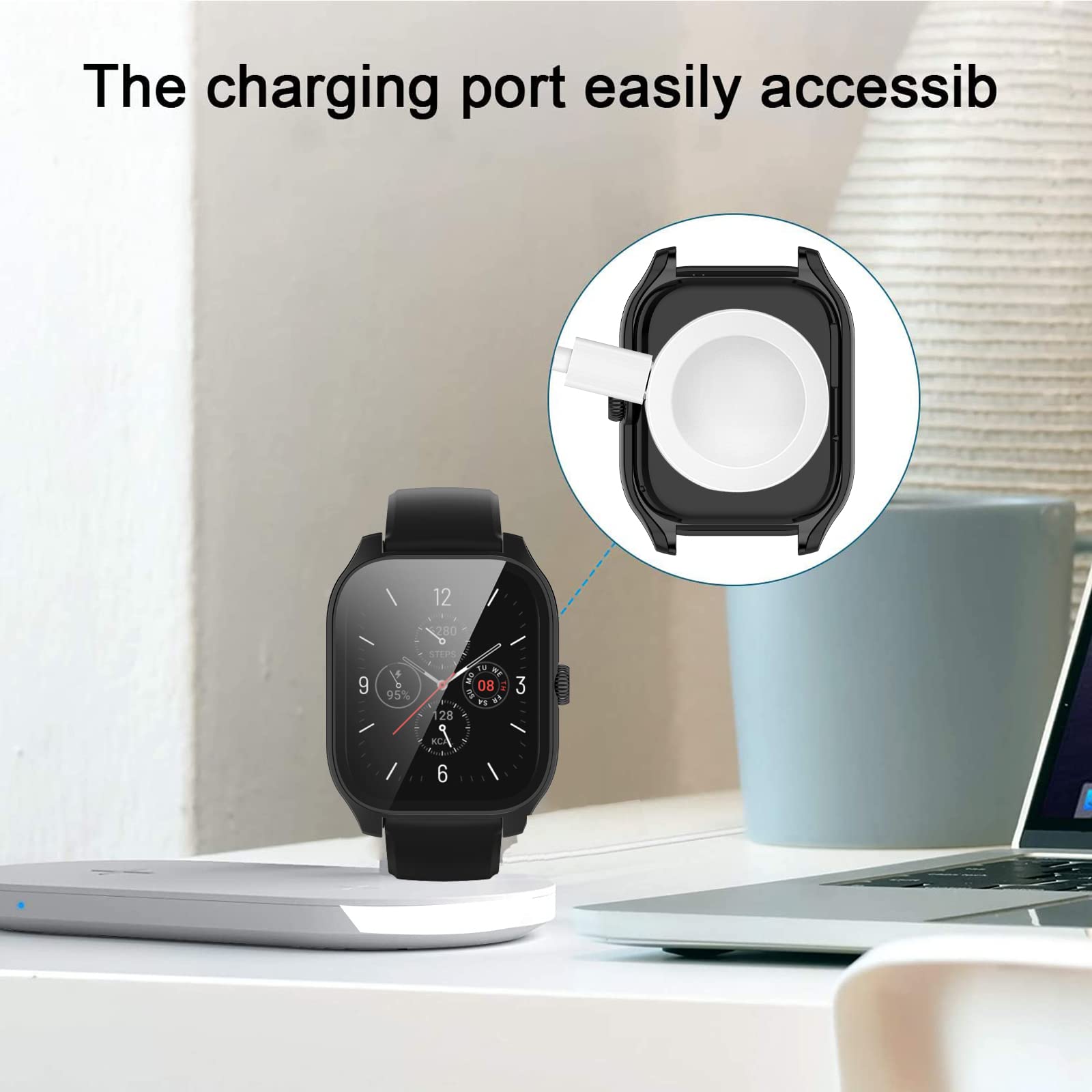 Funda Protectora Para Amazfit Balance 2 [2 Piezas] - Carcasa Dura PC + Cristal Templado, Antiarañazos Y Golpes