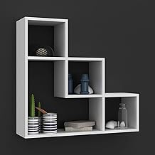 Lyon 3 Step Wooden Floating Wall Shelf Display Unit Book Storage Décor White