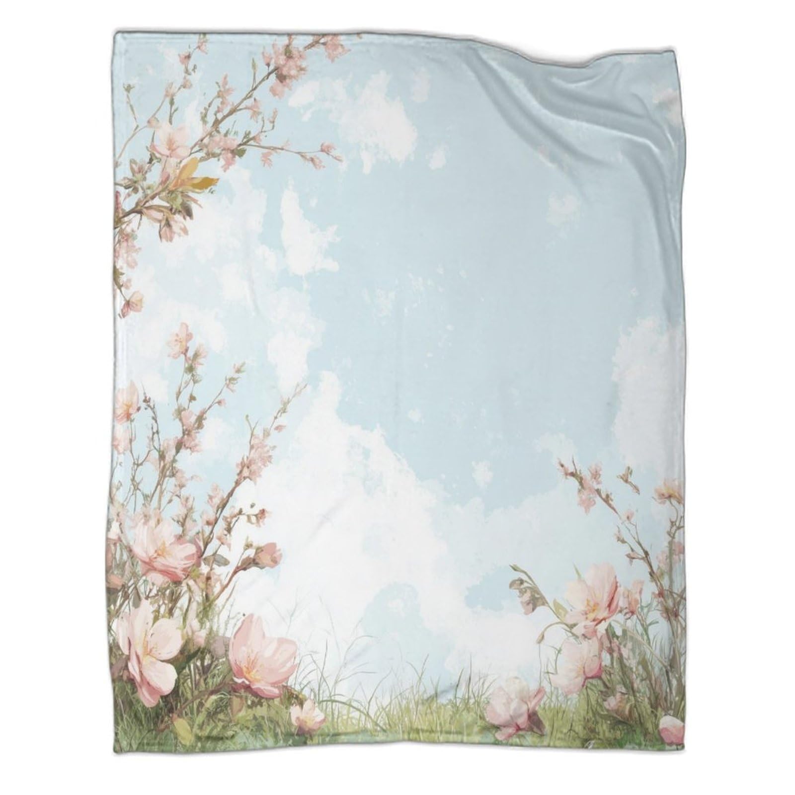 Couverture en flanelle fleurs au fini 3D haut de gamme et toucher velours