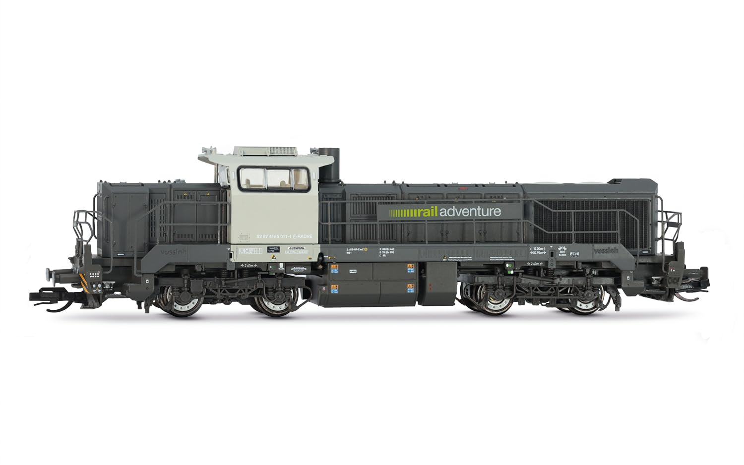 ARNOLD TT HN9059 RailAdventure, 4-axle diesel locomotive Vossloh DE 18, grey livery, ep. VI model RailwayLoco - Electric