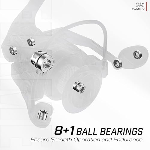 Miniatura 7 de Carretes giratorios Piscifun Flame, carretes ligeros ultrasuaves con 9+1BB para pesca, arrastre máximo de 19.8LBs, serie 2000, 3000, 4000, 5000,