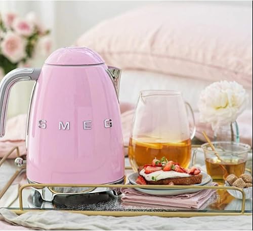 Smeg, Bouilloire à Température Variable KLF04PKEU 1,7 L, Plusieurs Température, Filtre Anticalcaire Lavable, Arrêt Automatique de Sécurité, Indicateur de Niveau d'Eau, Range Câble, 2400W, Rose - 3