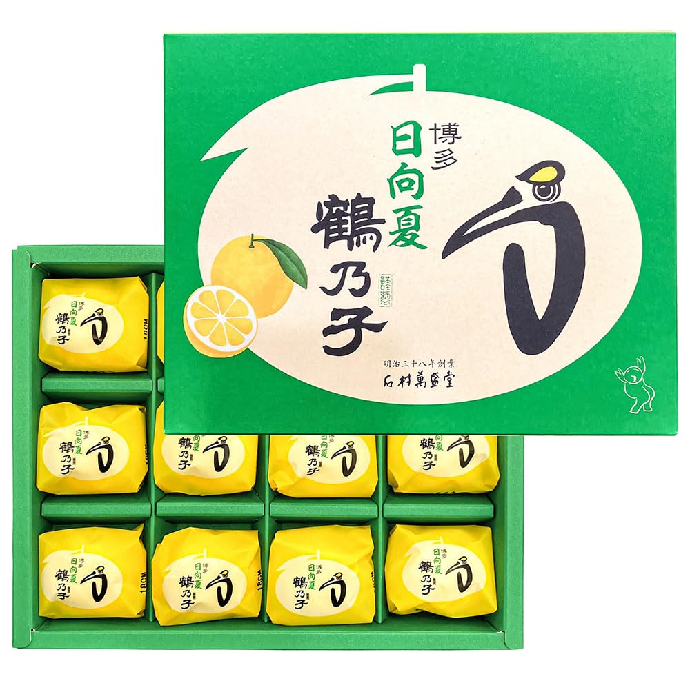 Amazon.co.jp: 夏季限定 石村萬盛堂 博多銘菓 日向夏鶴乃子 12個入 1箱