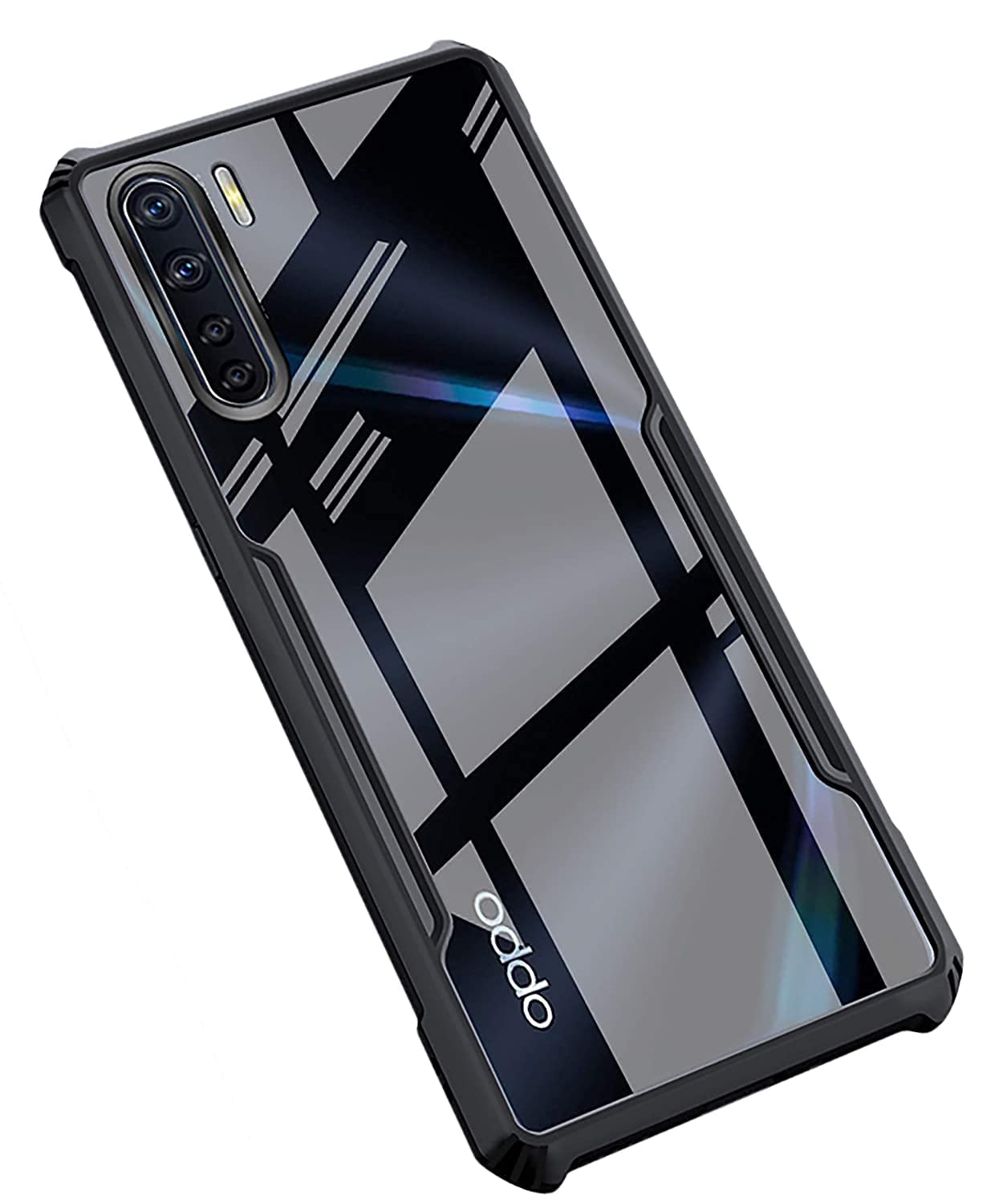 Dashmesh Shopping Clear Back Cover Case Mobile Cover for Oppo F15 (Hard | Hybrid PC + TPU | Shock Proof | Full Armour Device & Camera Protection | Black) (B0BFR2MC44) Amazon Price History, Amazon Price Tracker