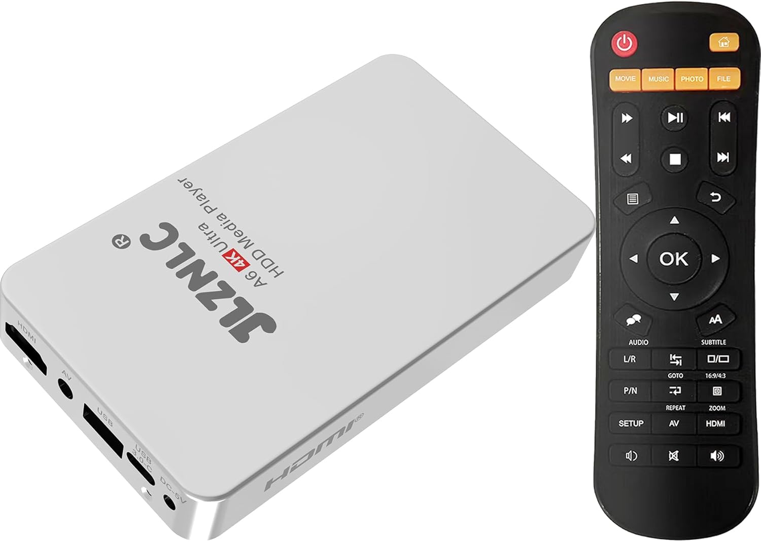4K Media Player & HDD Enclosure 2-in-1, Ultra HD USB Media Player for TV, Digital Signage & Advertising Display, Supports 2.5'' HDD/USB/SD Card, HDMI & AV Output, Multi-Format HD Video Playbac