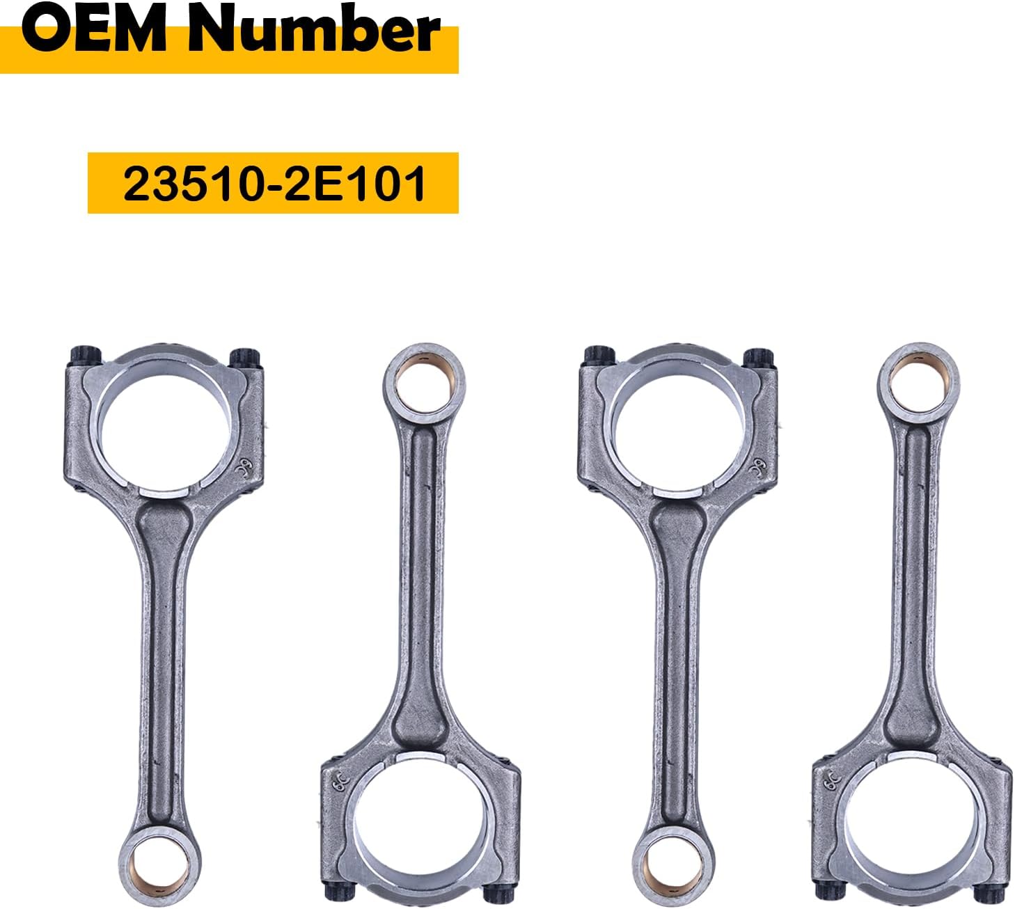 23510-2E101 4pcs Engine Connecting Rods Compatible with Hyundai Elantra 1.8L 2012-2016 Kia Forte 1.8L 2014-2015