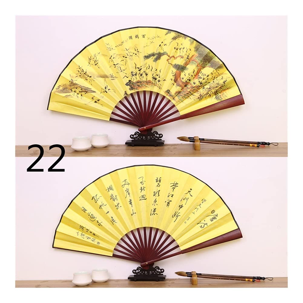 NZPOST Folding fan 1Pc Vintage Chinese Folding Bamboo Fan Wedding Dance Hand-held Fan Pattern Art Craft fan (22)
