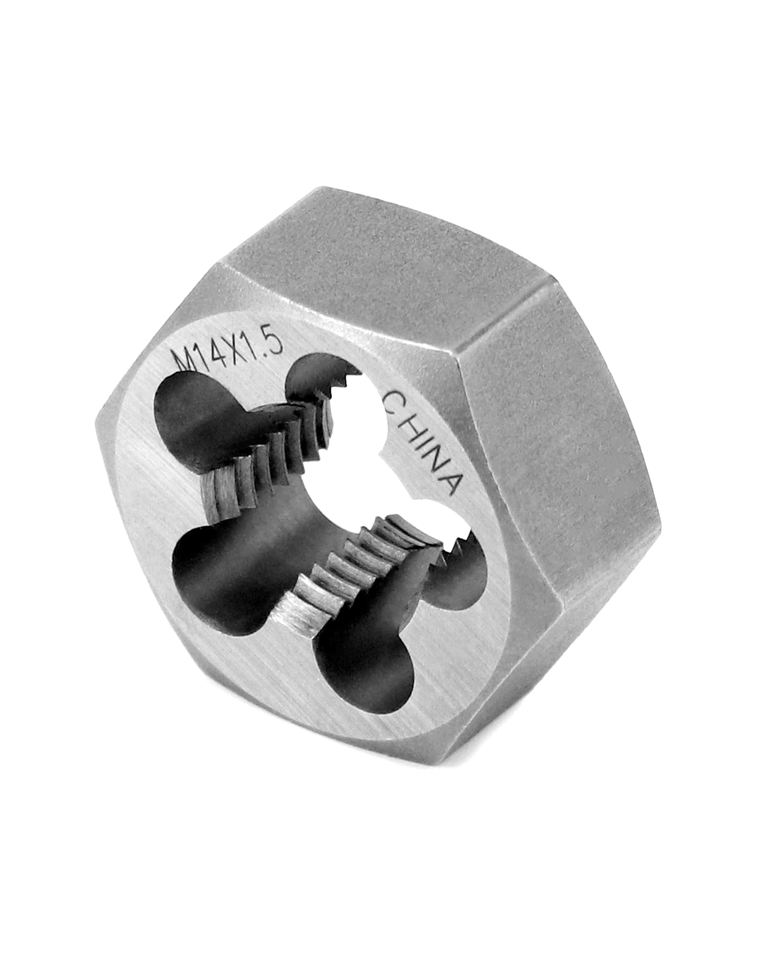 QWORK Metric Hex Die Rethreading Die, M14 X 1.5mm Carbon Steel Machine Thread Die, for Mold Machining, Steel, Cast Iron, Copper — Amazon image 2