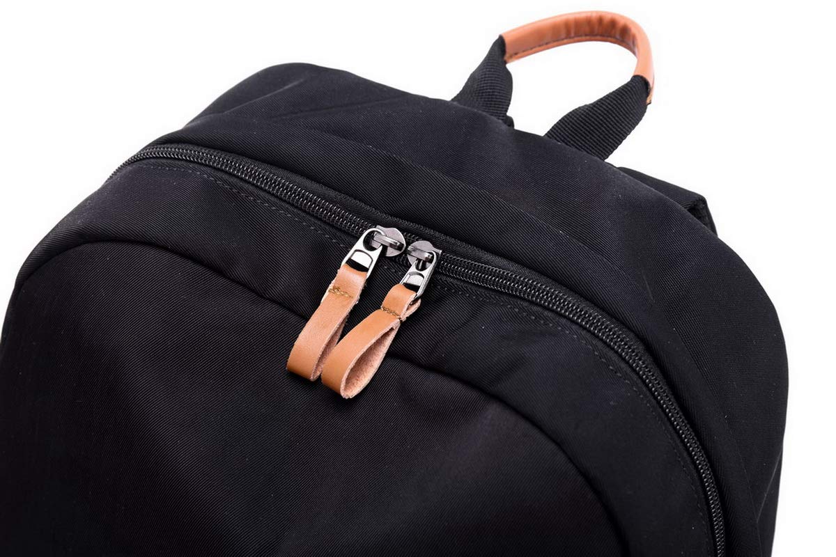 Joymoze Sac à Dos d'école Classique de Couleur Pur imperméable pour Adolescents, Sac à Dos Retro décontracté Noire