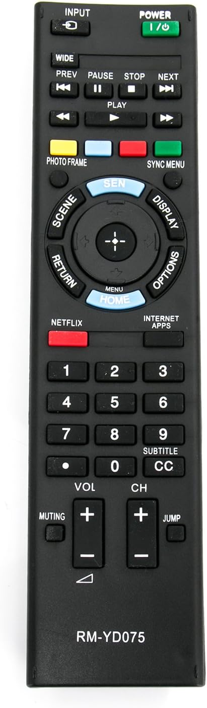 RM-YD075 Replacement Remote Control fit for Sony Bravia TV KDL-40EX640 KDL-46EX640 KDL-55EX640 KDL-46EX645 KDL-50EX645 KDL-60EX645 KDL-55EX645 KDL-40EX645