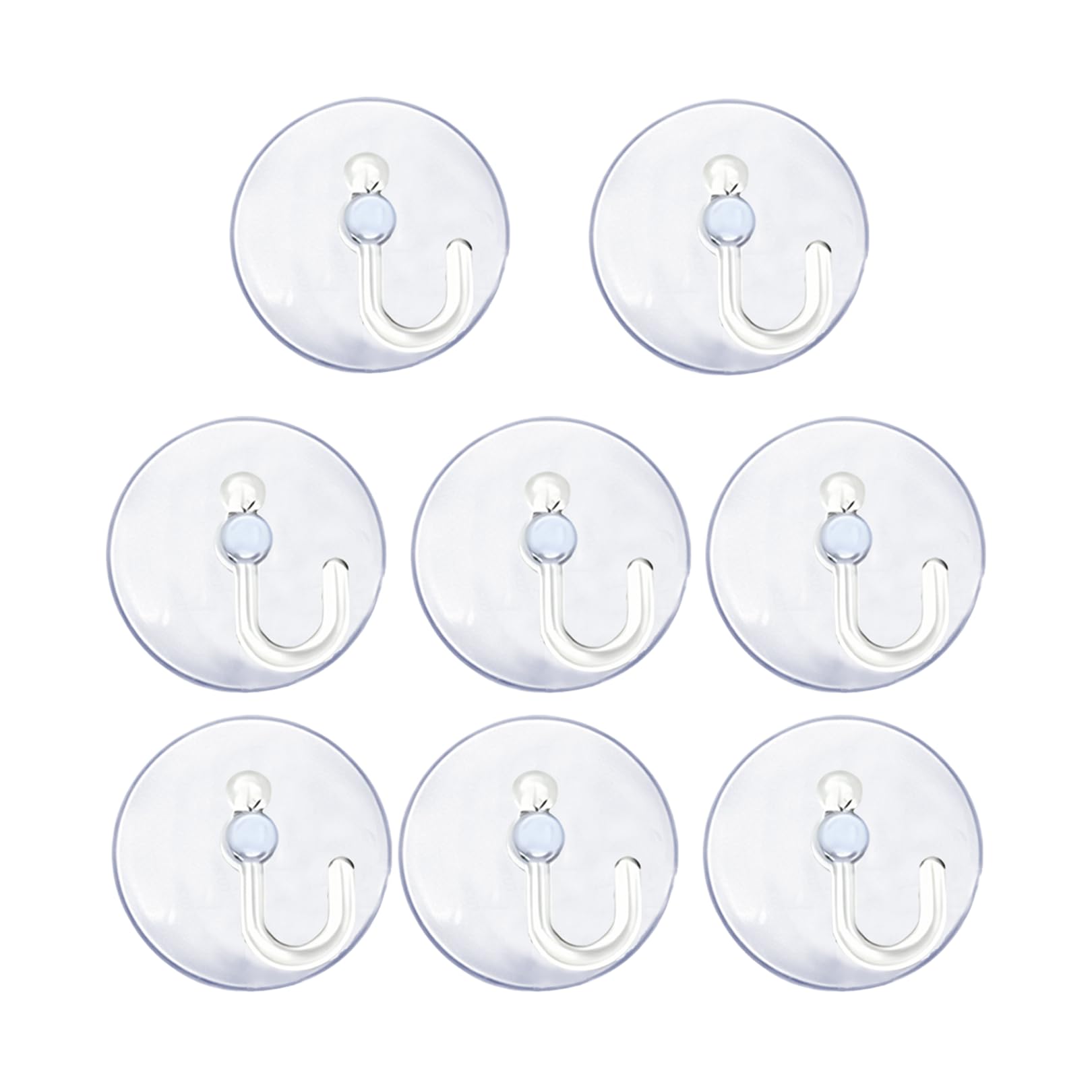 Briarleysky Transparent 8Pcs Suction Hooks For Bathroom, Heavy Duty Suction Hooks-2Kg