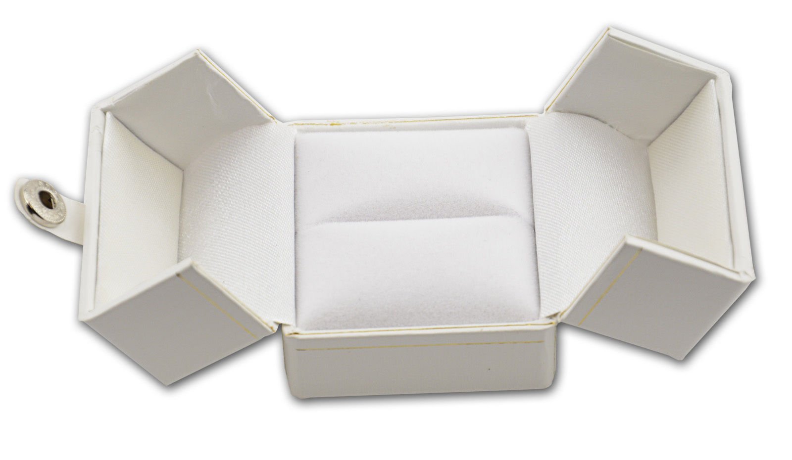 Box Displays White Fancy Double Door Leatherette Button Ring Gift Presentation Box