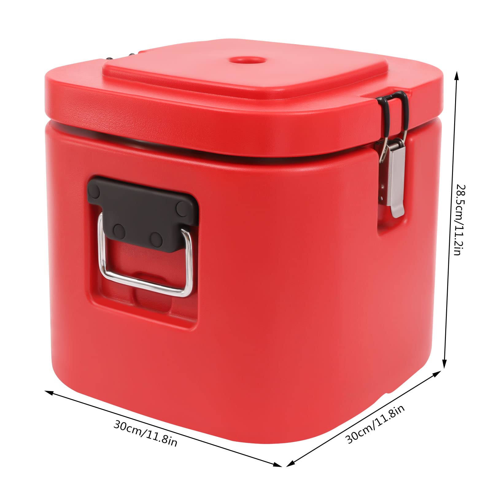 2.5 Gallon Commercial Food Warmer,Insulation Food Soup Warmer,Catering Box Food Pan Carrier Coolers,for Food Storage Hot Box Red/Yellow (Red)