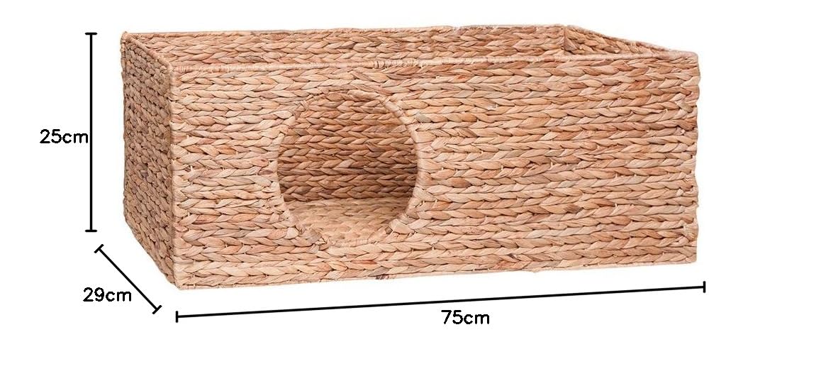 Katzenkörbchen für Billy Regal natürlicher Katzenkorb Katzenhöhle Kleintiere Hasen Meerschweinchen Höhle 75 x 29 x 25 cm Material: Wasserhyazinthe geflochten