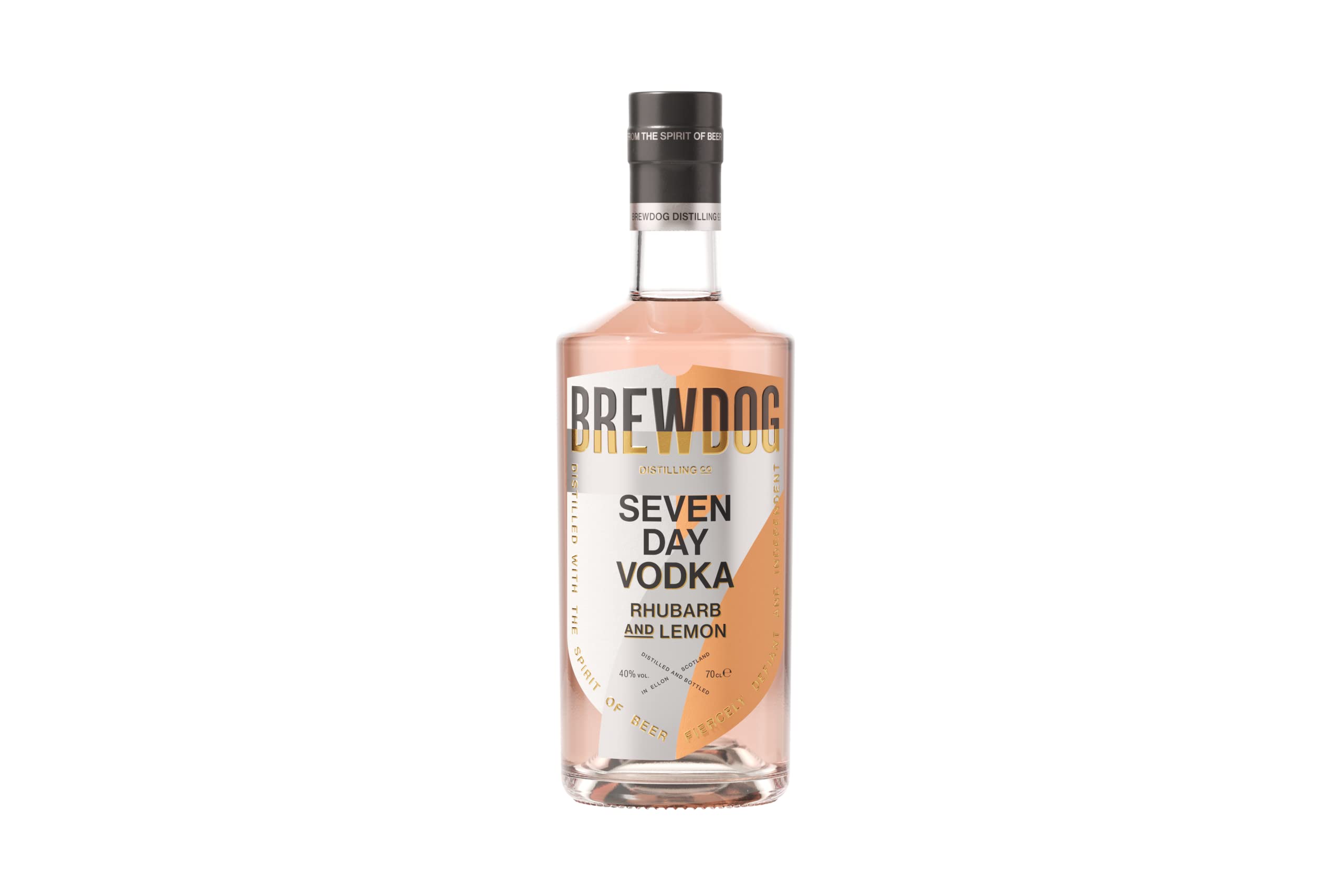 Brewdog | Seven Day Vodka | Rhubarb & Lemon | 700 Ml | 40% Vol. | Geschmack Von Zitronenschalen & Frischer Rhabarber | Mit Einem Hauch Yuzu | Süß-Prickelndes Finish