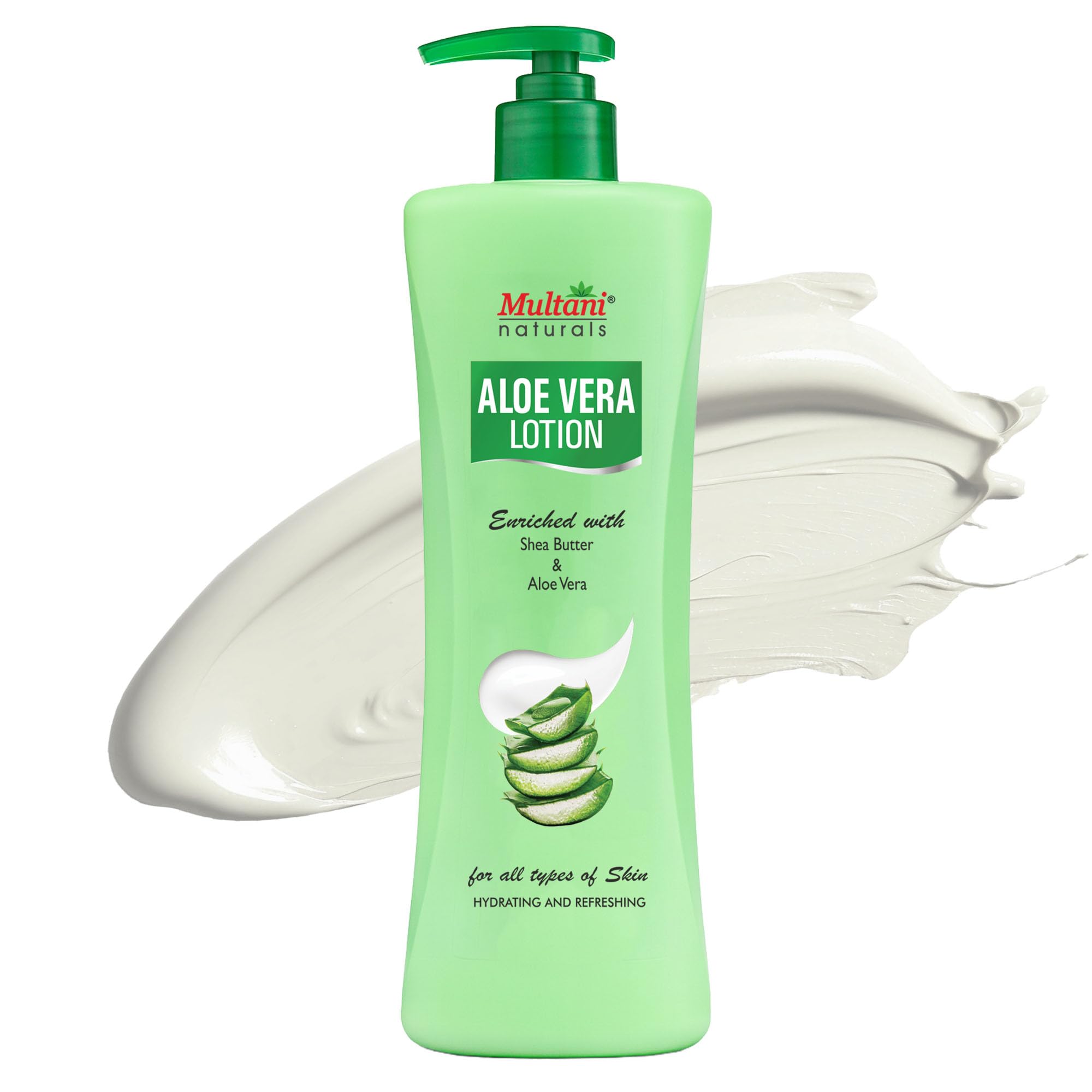 Multani Natural Aloe Vera Body Lotion (400ml) | with Deep Moisture | Moisturizer For Normal, Dry, Combination & Sensitive Skin | Moisturising Body Lotion for Women & Men | Hydrating & Refreshing | Helps in Dryness Reduction & Softens The Skin