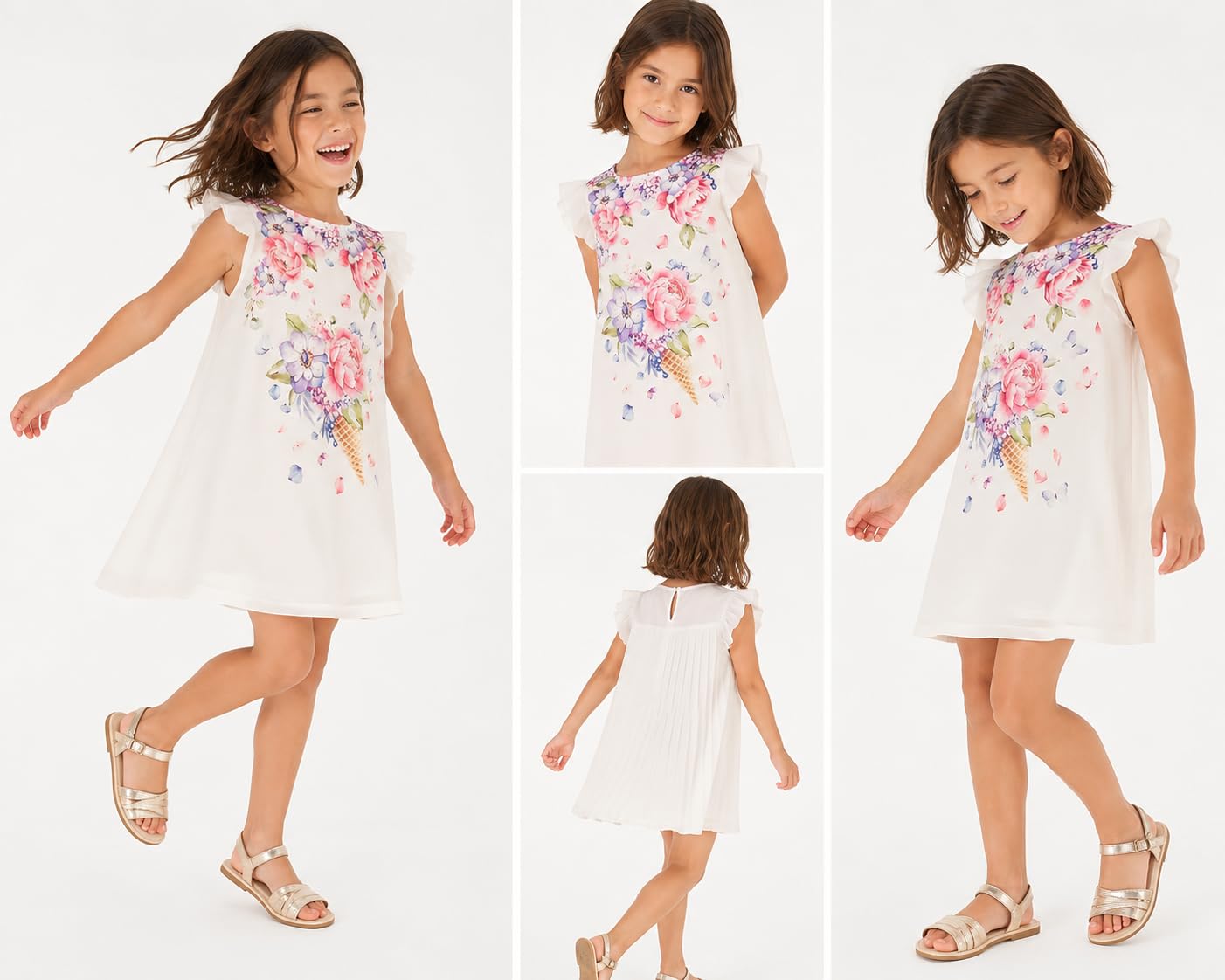 Mayoral - Vestito Bambina Elegante con Fiori, Perfetto per Cerimonie e Feste, Confortevole per Ogni Occasione - 3912