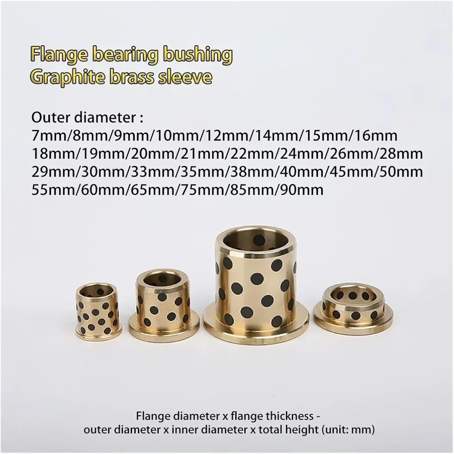 1pcs 45mm 50mm 55mm 60mm 65mm OD Flange Brass Sleeve Bearing Bushing Screws(60x5-45x35x50mm)