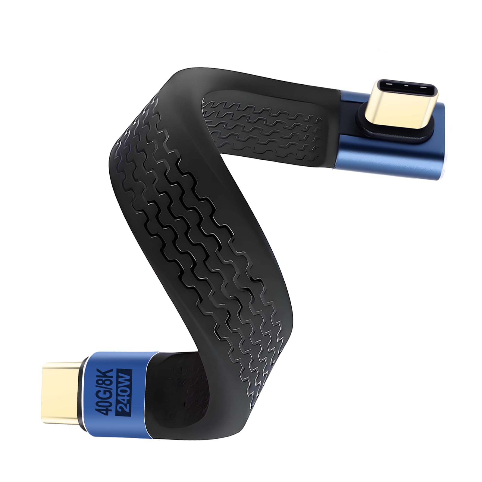 Middle Angle USB C Cable Short 13cm, 8K USB Type C Male to Male Extension Cable (40Gbps/240W) for Thunderbolt 4, MacBook,Laptop,Tablet, Phone,Power Bank