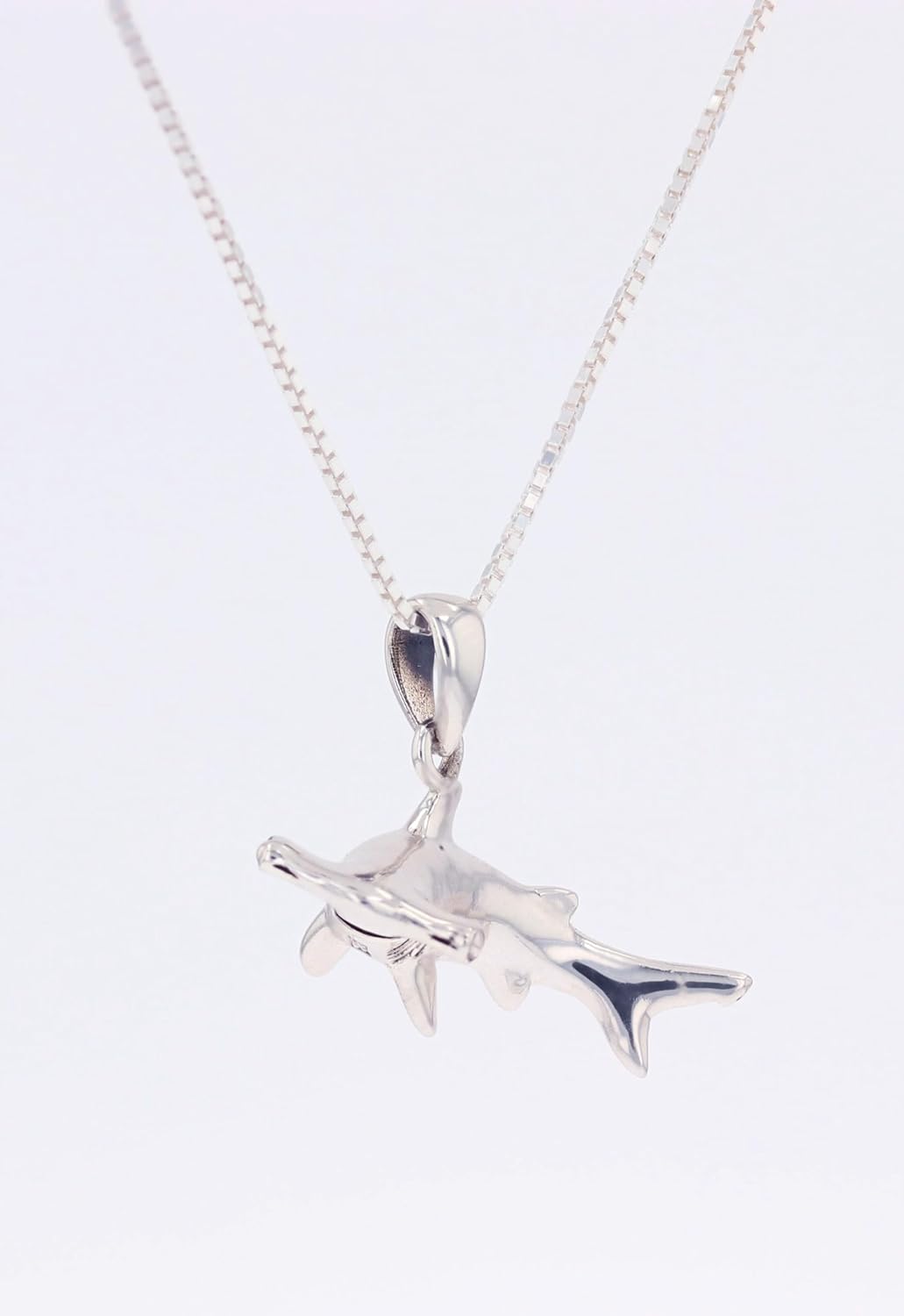 Jewelry Trends Sterling Silver Hammerhead Shark Pendant Necklace 18" - Image 2