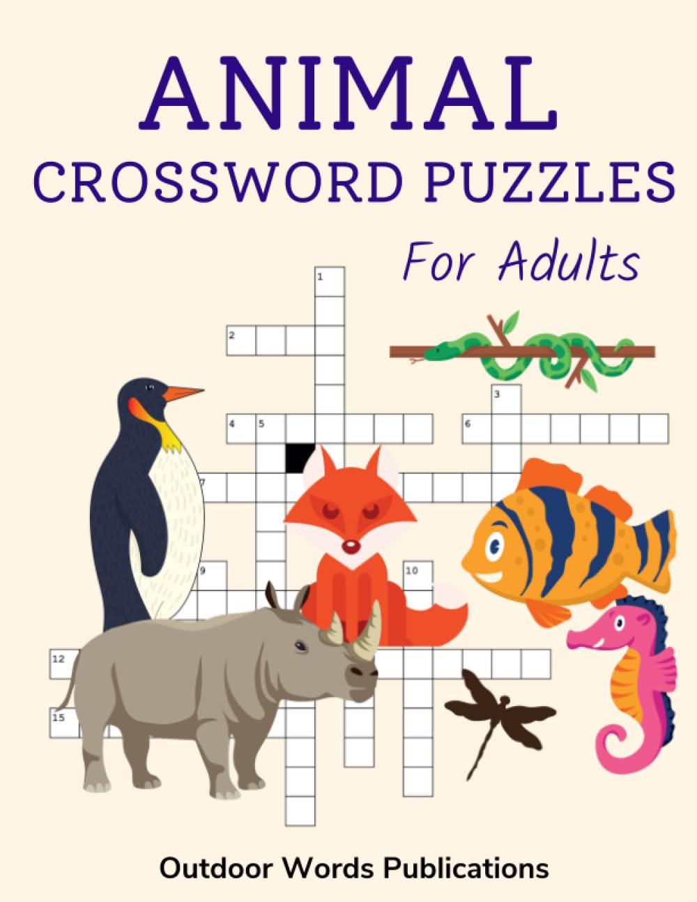 Animal Crossword Puzzles For Adults: Challenging Puzzle Book for Animal Lovers