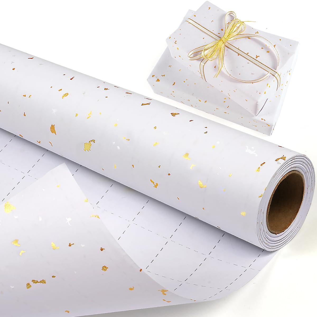 JIANTA Weißes Geschenkpapier Rolle – 43 Cm X 10 M, Perlglänzend Für Alle Anlässe
