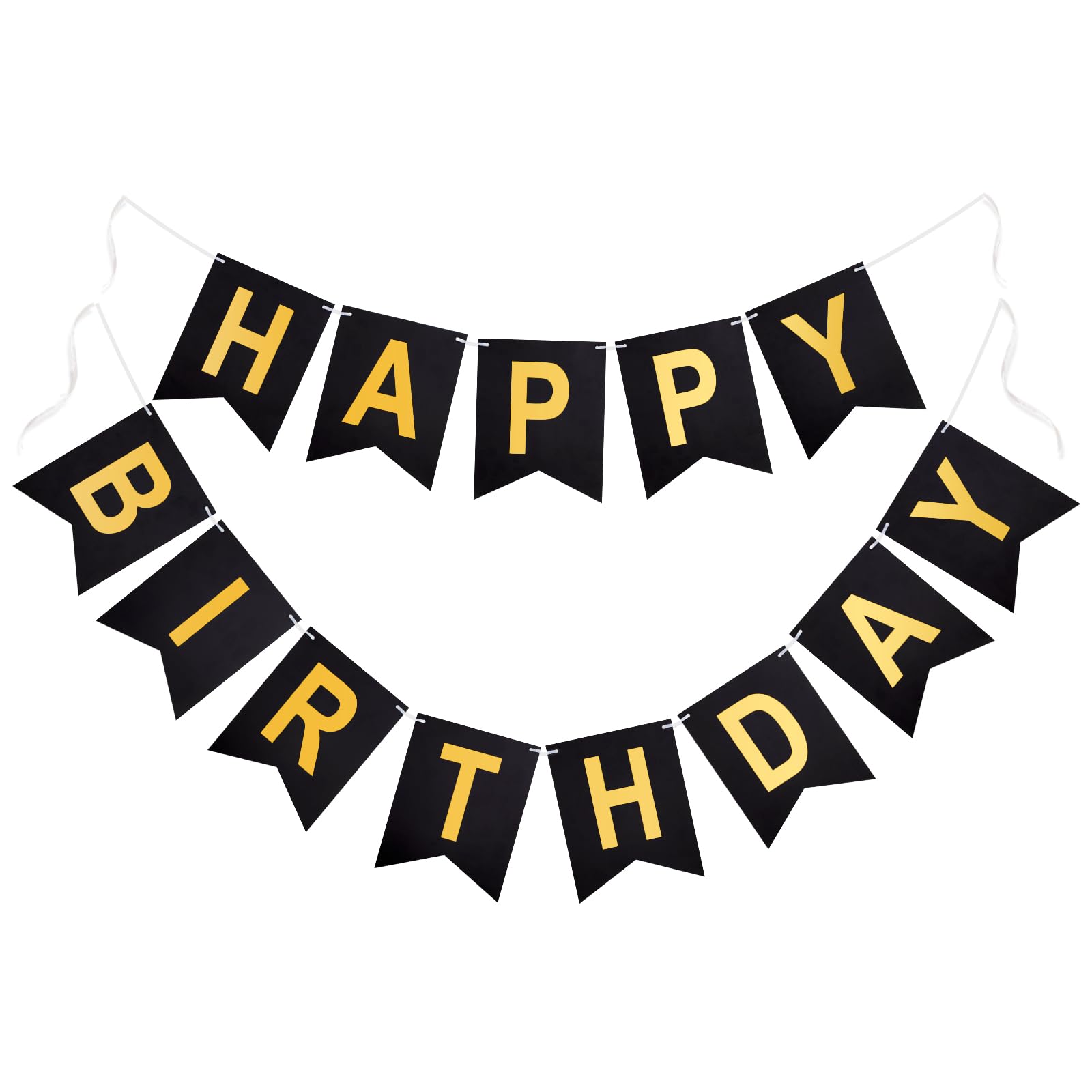 G2PLUS Pre-Strung Happy Birthday Banner Pastel and Gold: 16 x 20 cm — image 1
