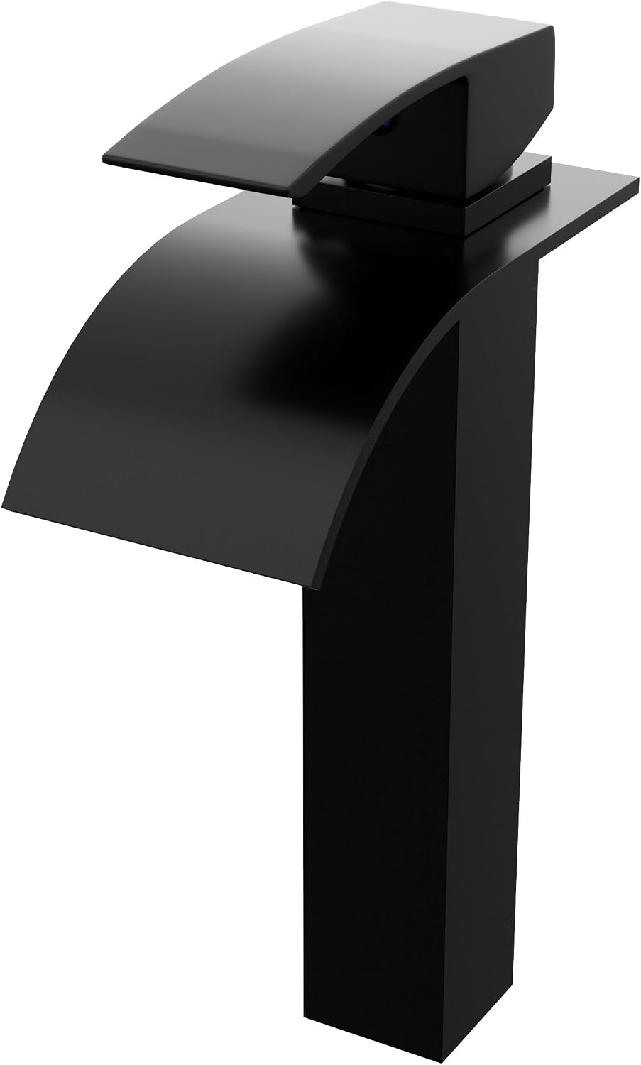 Novatto Eclipse Single Lever Waterfall and Watersaver Vessel Faucet in Satin Brass, GF-136SBWS