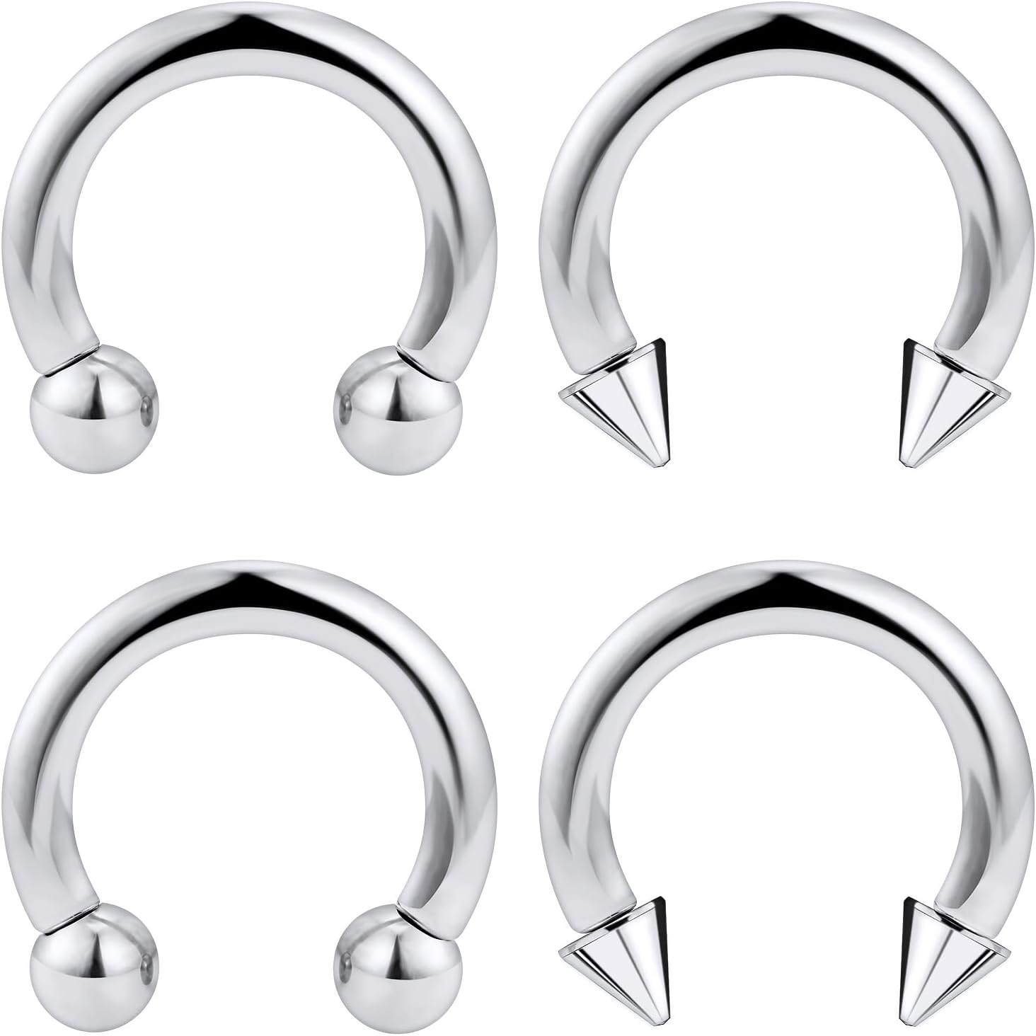 2G 4G 6G 8G 10G 12G 14G 16G Circular Horseshoe Barbell Septum Rings Surgical Steel Heavy Gauges Earrings Stretching Kit Pierced Body Jewelry for Women Men 12mm 16mm