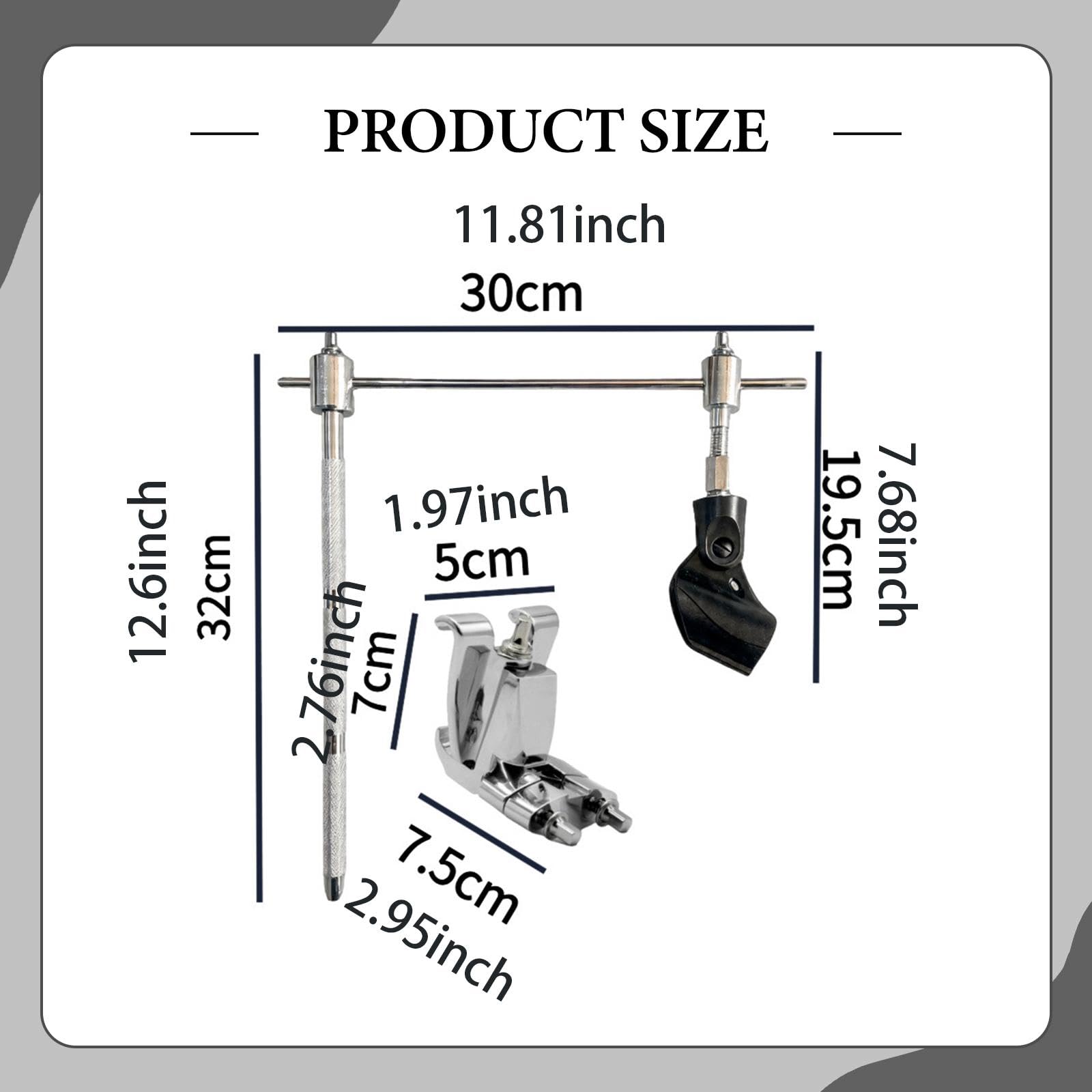 Clip para Micrófono de Bombo, Abrazadera Antivibración, Accesorio para Micrófono de Batería, Instrumento de Percusión, Soporte Metálico Ajustable, Sin