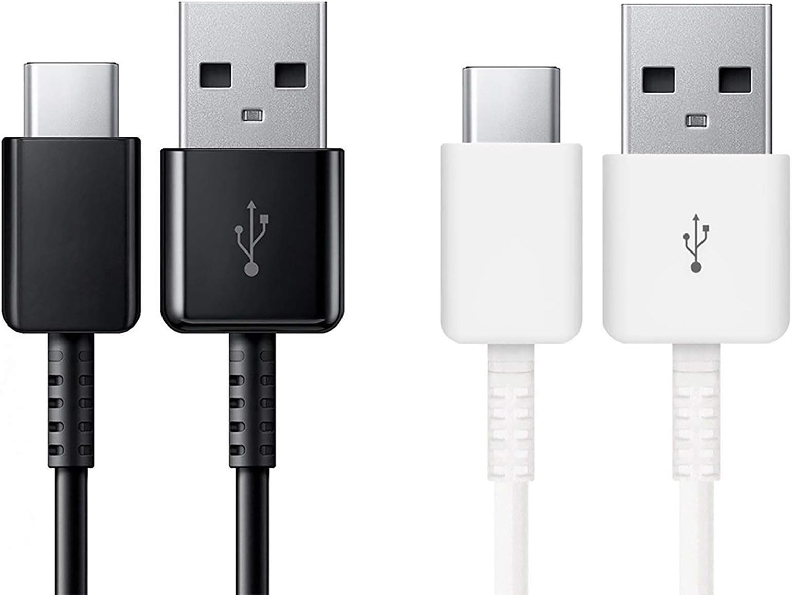 Authentic Short Two 8inch USB Type-C Cable for HTC U11+ Also Fast Quick Charges Plus Data Transfer! (White+Black)