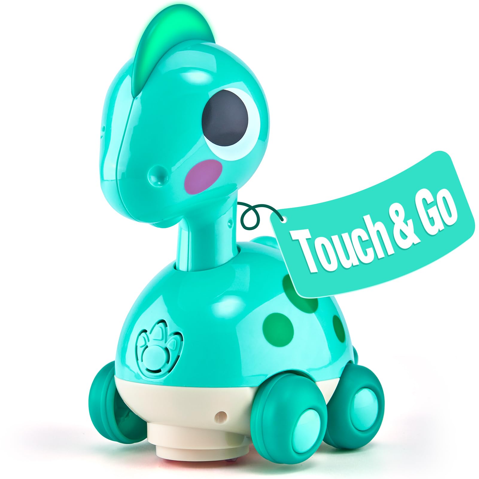 CubicFun Musik Dinosaurier Baby Spielzeug 6 Monate, Krabbelspielzeug mit Licht & Sound, Interaktives Krabbel Dino Spielzeug ab 6 Monate,Tummy Time Toys, Baby Geschenk für 6-12 Monate Junge Mädchen