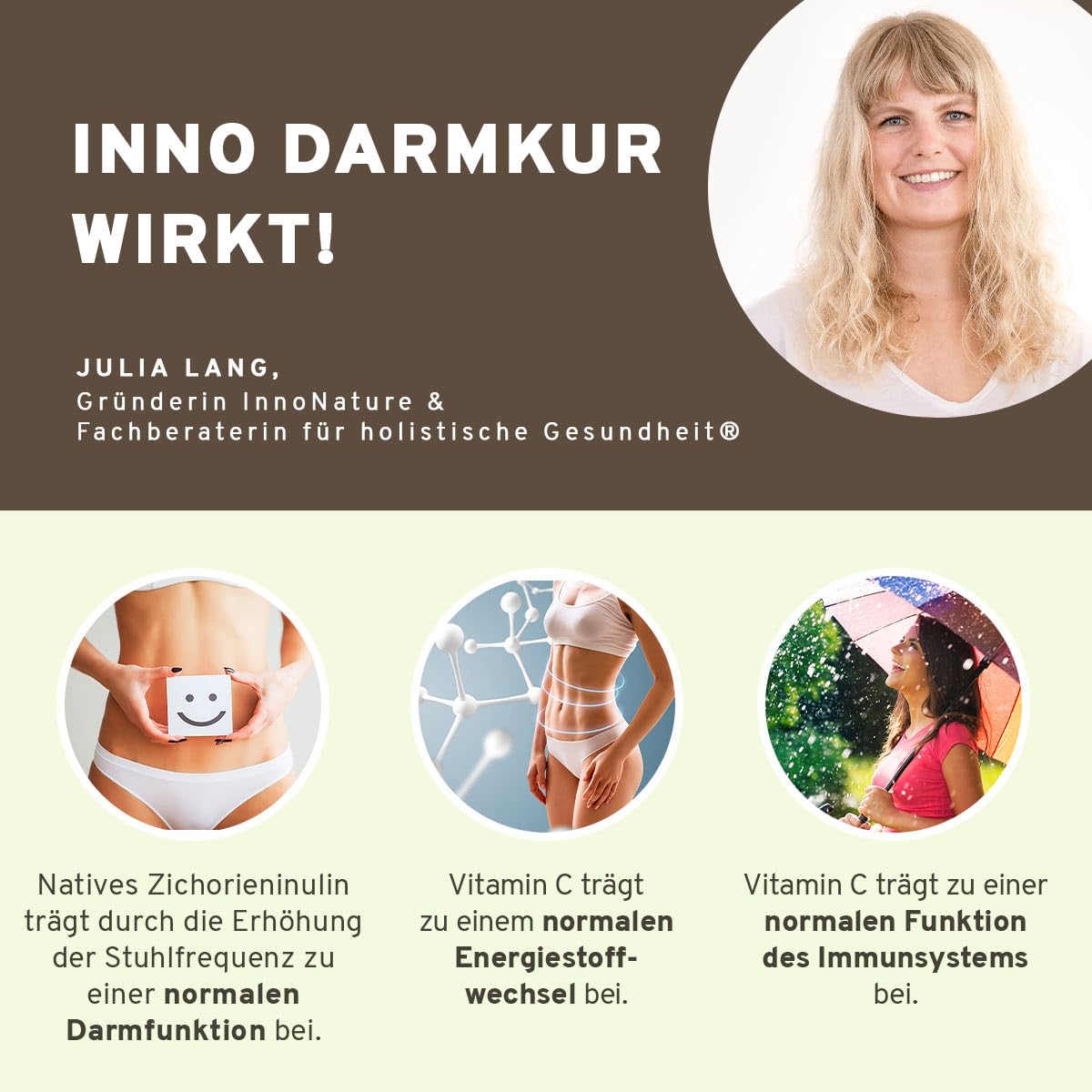 InnoNature Darmkur Pulver | aus Zichorieninulin und ausgewählten Pflanzenstoffen | 336g, Einzigartiger Nährstoffverbund, Natürlich, vegan und tierversuchsfrei