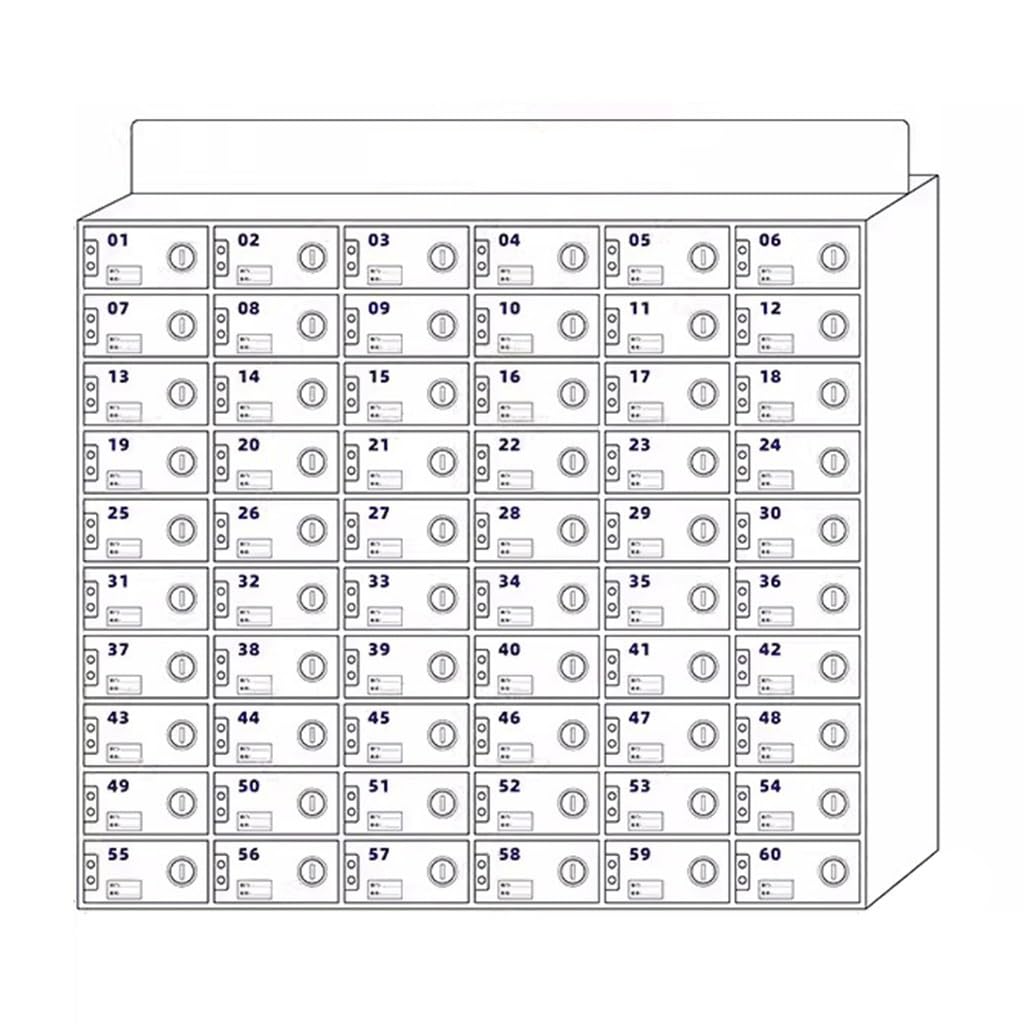 Cell Phone Storage Box Acrylic Mobile Phone Storage White Cell Phone Locker Box For Home Office Meeting Room Supplies(Size:60)
