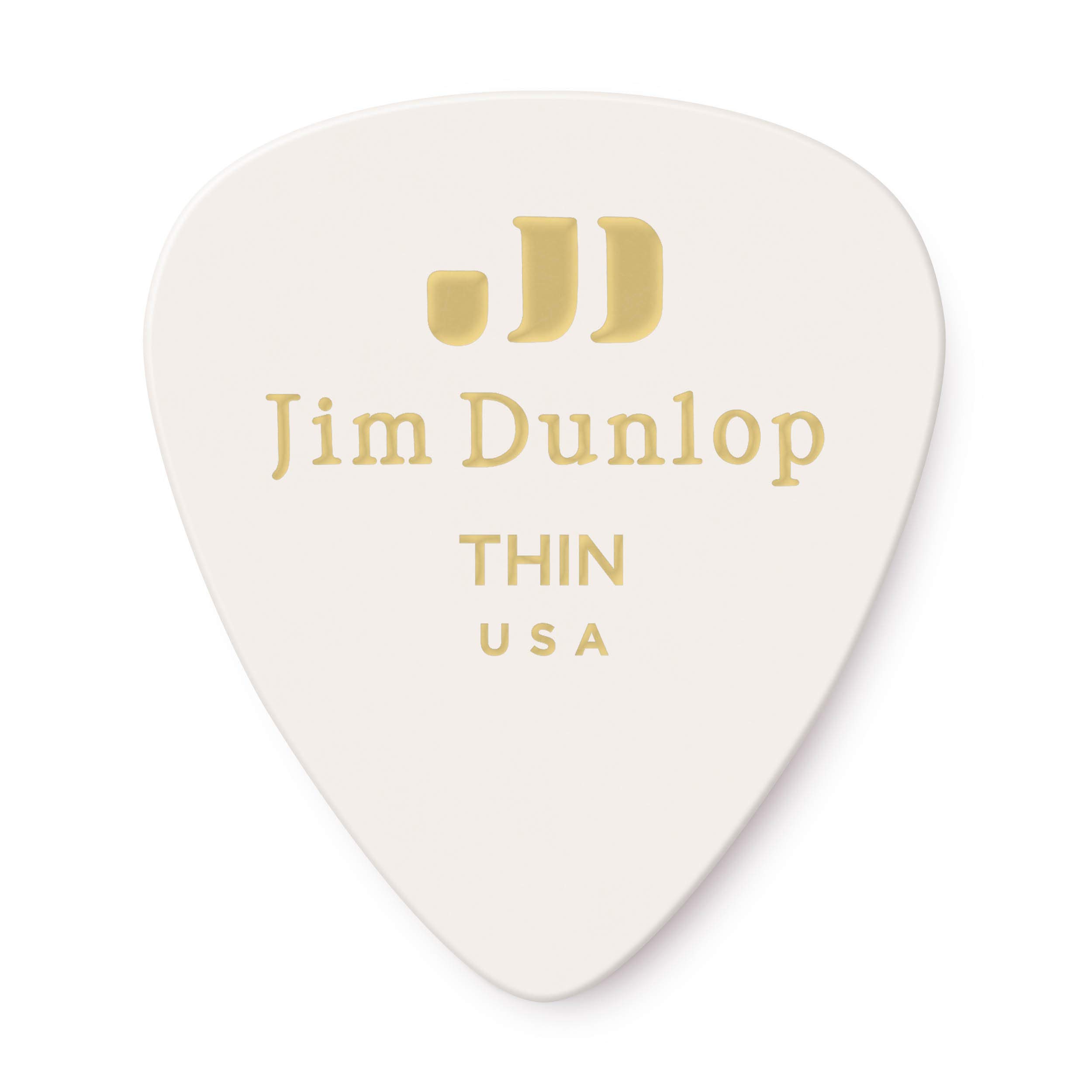 Dunlop 483R01TH Genuine Celluloid, White, Thin, 72/Bag