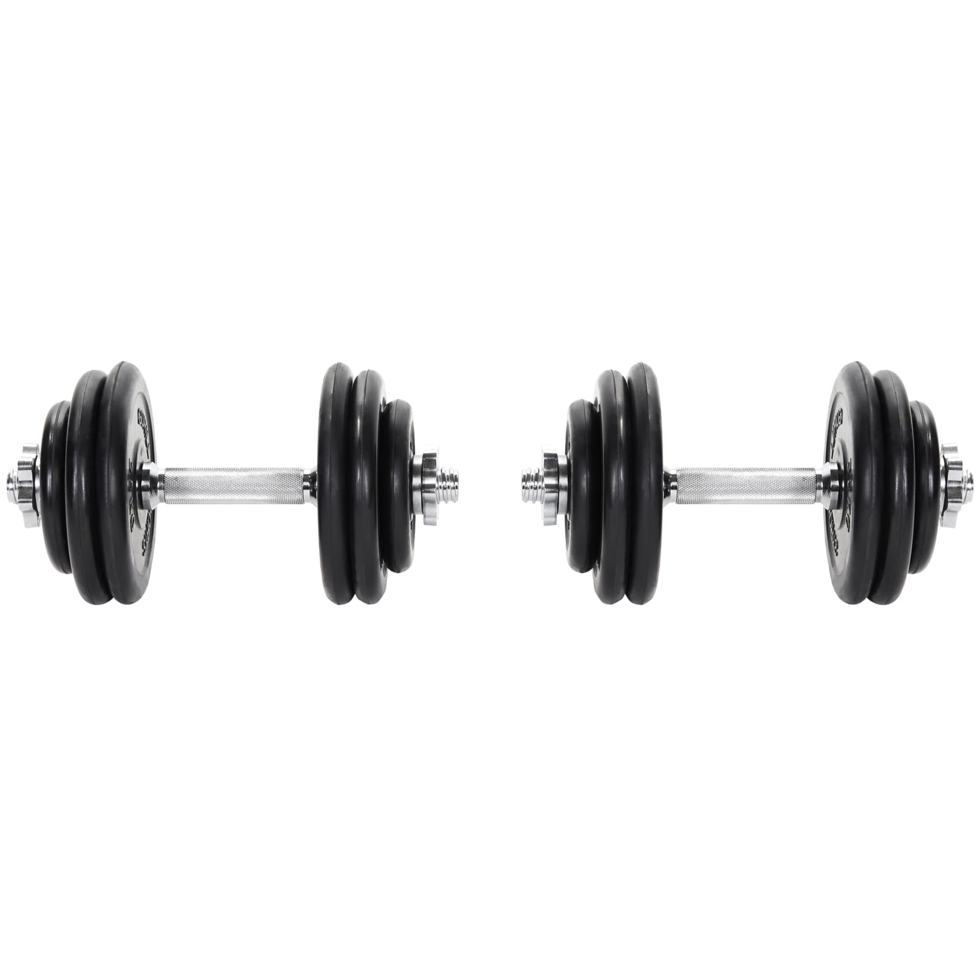 GORILLA SPORTS® Set di Manubri Corti - 20kg / 30kg, Coppia, 30mm, 2 Barre, Dischi di Peso in Ghisa, Rivestiti in Gomma, Antiscivolo - Dumbbell, Pesi per Palestra, Sollevamento, Allenamento della Forza
