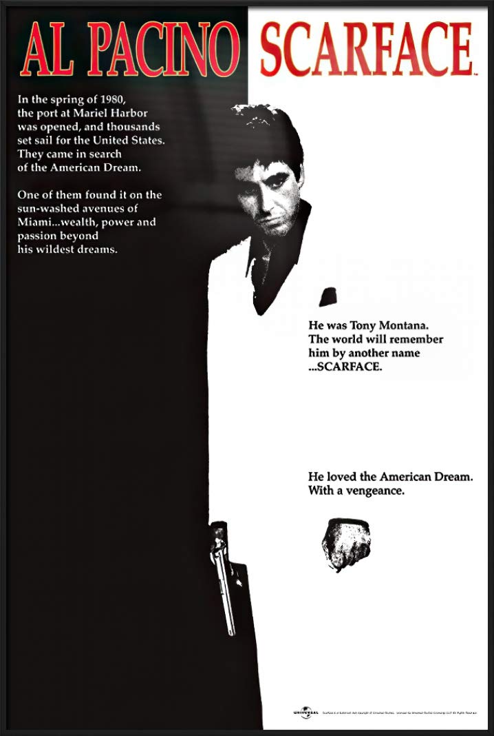 POSTER STOP ONLINEScarface - Framed Movie Poster/Print (Regular Style) (Size 24" x 36")