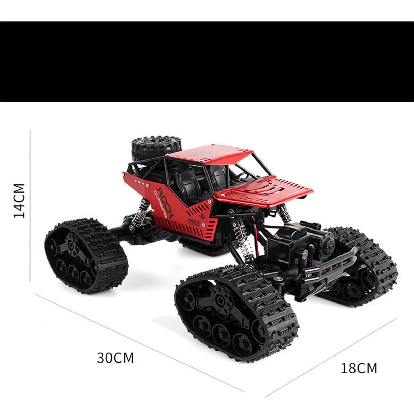 Aleación Escalada Tracción 4 Ruedas Coche teledirigido Off-Road Pista Neumático Moto de Nieve Coche Infantil (Rojo, Talla Única)