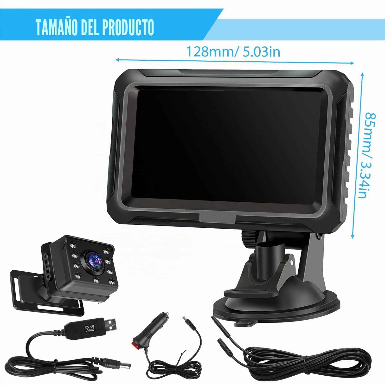 Cámara de coche para bebé HD 1080p con espejo, pantalla de 4.3 pulgadas, visión nocturna y gran angular de 150°, cámara trasera inalámbrica con monitor, monitor de seguridad para babyphone, Plug